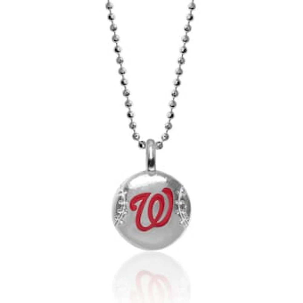 Women's Alex Woo Washington Nationals Sterling Silver & Enamel Disc Necklace