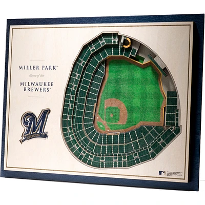 Milwaukee Brewers 17'' x 13'' 5-Layer 3D StadiumViews Wall Art