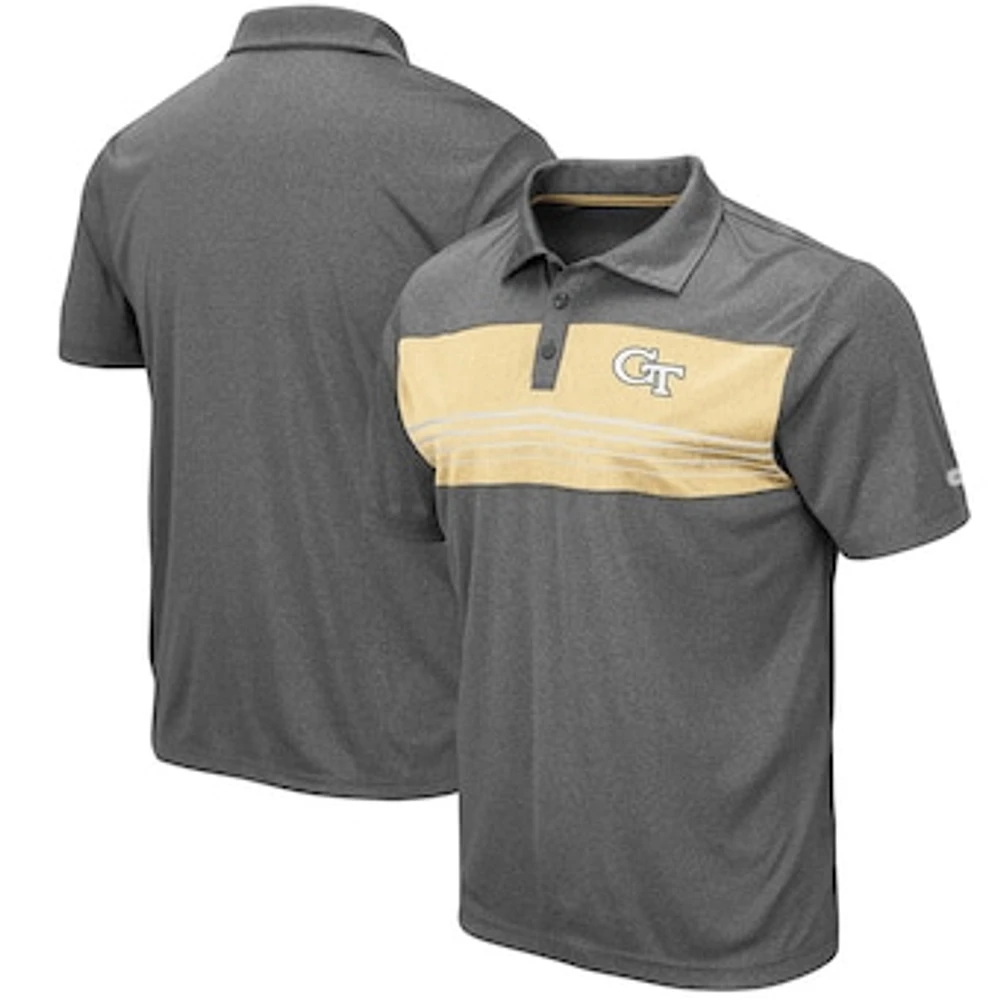 Men's Colosseum Heathered Charcoal Georgia Tech Yellow Jackets Smithers Polo