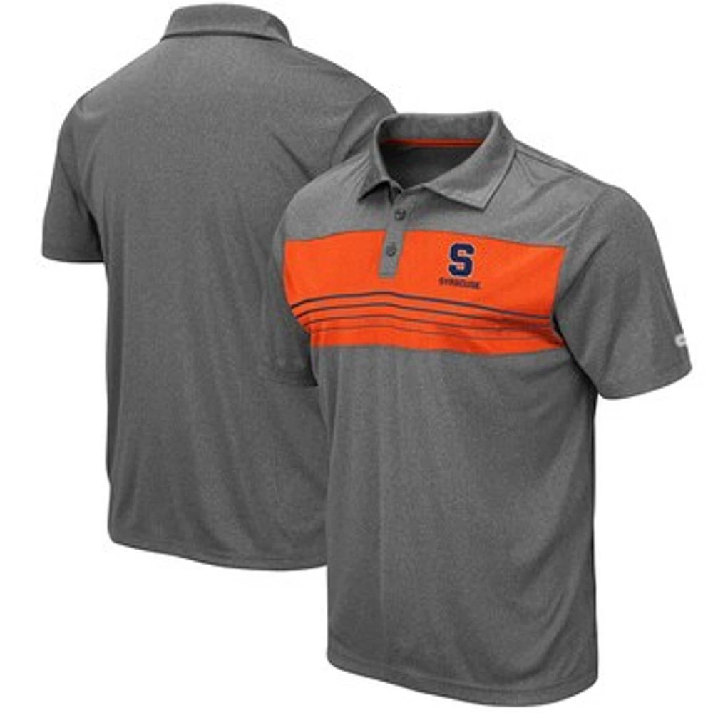 Men's Colosseum Heathered Charcoal Syracuse Orange Smithers Polo