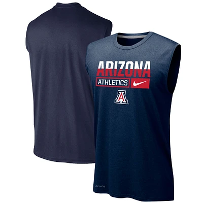 Men's Nike Navy Arizona Wildcats Wordmark Drop Legend Performance Tank Top