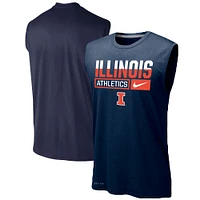 Men's Nike Navy Illinois Fighting Illini Wordmark Drop Legend Performance Tank Top