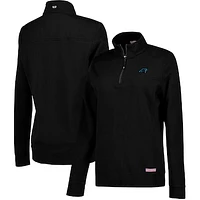 Women's Vineyard Vines Black Carolina Panthers Team Shep Shirt Quarter-Zip Pullover Sweatshirt