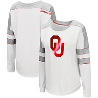 Women's Colosseum White Oklahoma Sooners Trey Dolman Long Sleeve T-Shirt