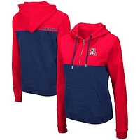 Women's Colosseum Red/Navy Arizona Wildcats Aidan Lightweight Half-Zip Hoodie