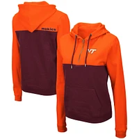 Women's Colosseum Orange/Maroon Virginia Tech Hokies Aidan Lightweight Half-Zip Hoodie