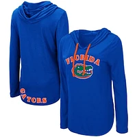 Women's Colosseum Royal Florida Gators My Lover Lightweight Hooded Long Sleeve T-Shirt