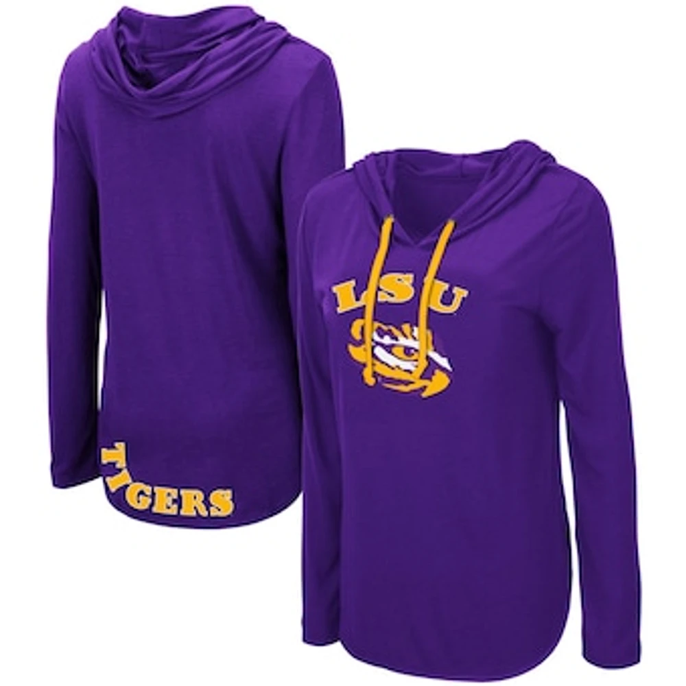 Women's Colosseum Purple LSU Tigers My Lover Lightweight Hooded Long Sleeve T-Shirt