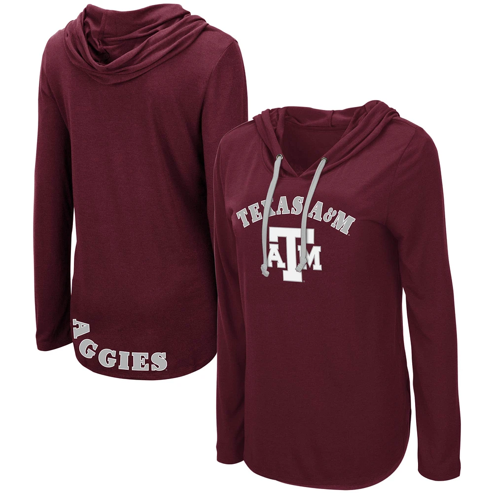 Women's Colosseum Maroon Texas A&M Aggies My Lover Lightweight Hooded Long Sleeve T-Shirt