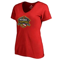 Women's Fanatics Red Maryland Terrapins 2019 NCAA Women's Lacrosse National Champions V-Neck T-Shirt