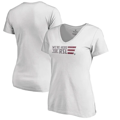 Women's White Real Salt Lake Americana Patriotic Club V-Neck T-Shirt