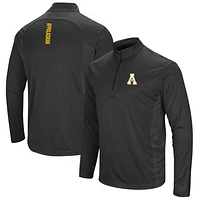 Men's Colosseum Heathered Black Appalachian State Mountaineers Audible Lightweight Windshirt Quarter-Zip Pullover