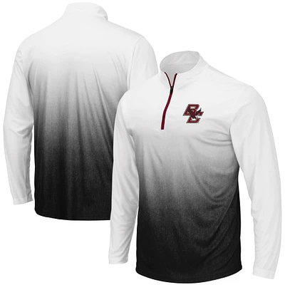 Men's Colosseum Gray Boston College Eagles Magic Team Logo Quarter-Zip Jacket