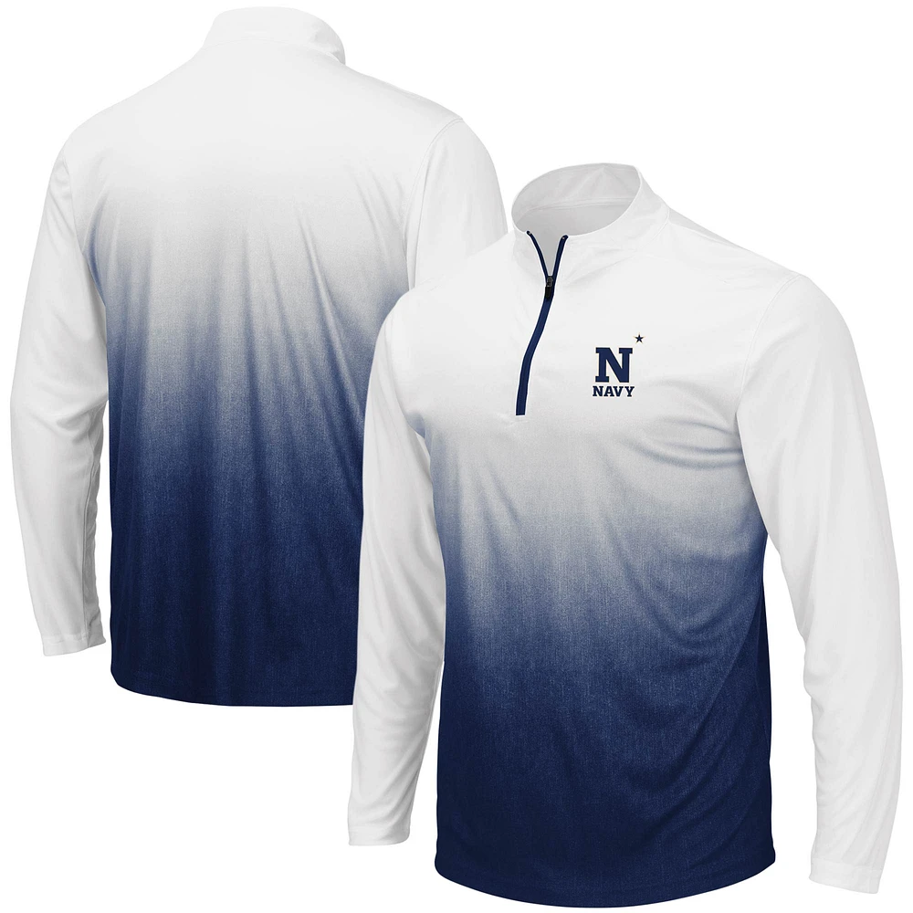 Men's Colosseum Navy Midshipmen Magic Team Logo Quarter-Zip Jacket