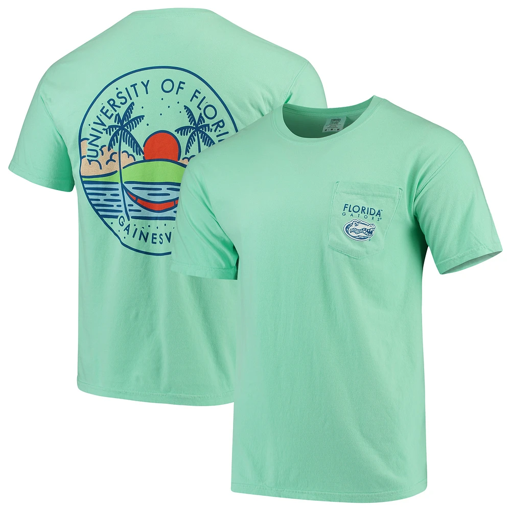 Men's Mint Green Florida Gators Circle Scene Comfort Colors Pocket T-Shirt