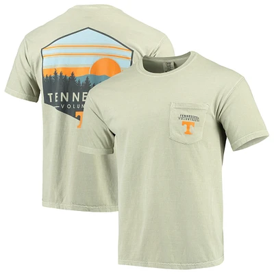 Men's Khaki Tennessee Volunteers Landscape Shield Comfort Colors Pocket T-Shirt