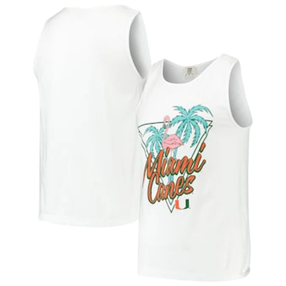 Men's White Miami Hurricanes Retro Palms Tank Top