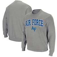 Men's Colosseum Heathered Gray Air Force Falcons Arch & Logo Sweatshirt