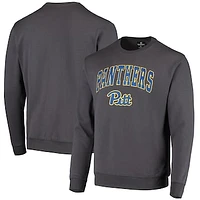 Men's Colosseum Charcoal Pitt Panthers Arch & Logo Sweatshirt