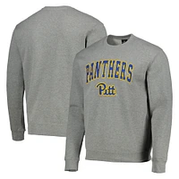 Men's Colosseum Heathered Gray Pitt Panthers Arch & Logo Sweatshirt