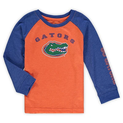 Toddler Colosseum Heathered Orange Florida Gators Long Sleeve Raglan T-Shirt
