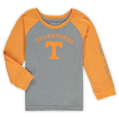 Toddler Colosseum Heathered Gray Tennessee Volunteers Long Sleeve Raglan T-Shirt