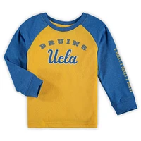 Toddler Colosseum Heathered Gold UCLA Bruins Long Sleeve Raglan T-Shirt