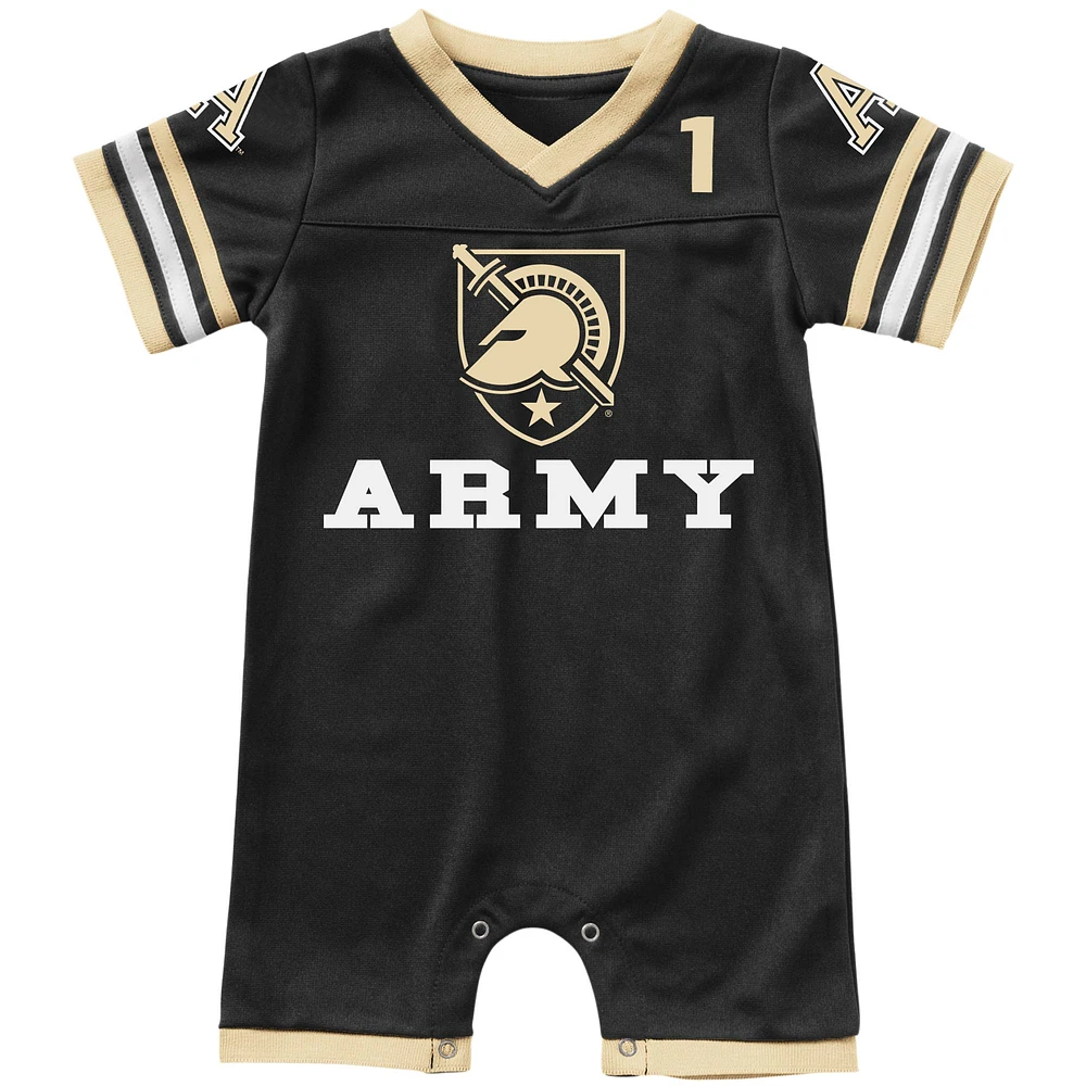 Infant Colosseum Black Army Knights Bumpo Football Romper