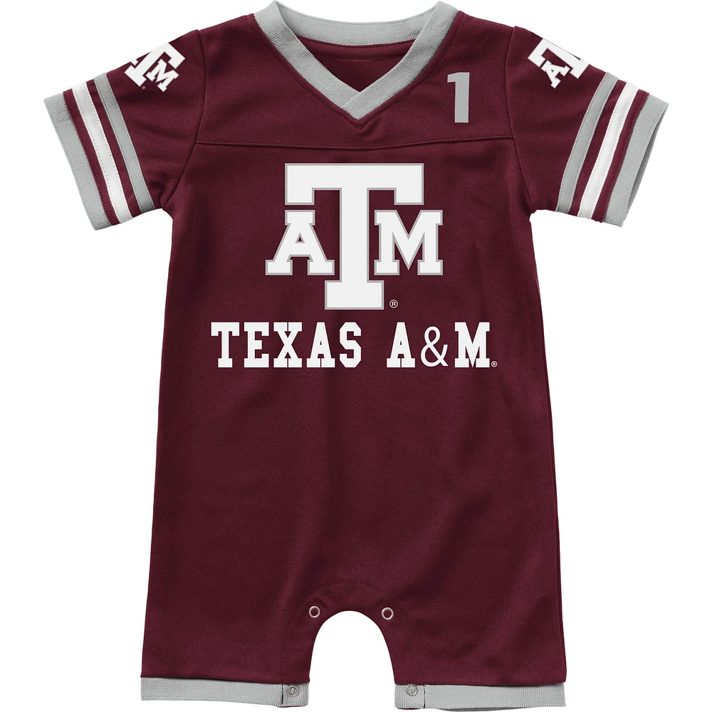 Infant Colosseum Maroon Texas A&M Aggies Bumpo Football Romper