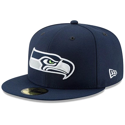 Men's New Era College Navy Seattle Seahawks Team Basic - 59FIFTY Fitted Hat