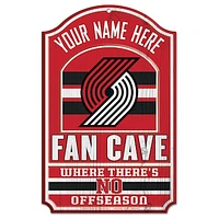 WinCraft Portland Trail Blazers Personalized 11'' x 17'' Fan Cave Wood Sign