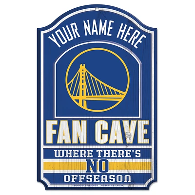 WinCraft Golden State Warriors Personalized 11'' x 17'' Fan Cave Wood Sign