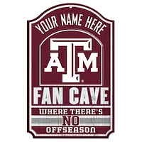 WinCraft Texas A&M Aggies Personalized 11'' x 17'' Fan Cave Wood Sign