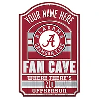 WinCraft Alabama Crimson Tide Personalized 11'' x 17'' Fan Cave Wood Sign