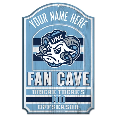 WinCraft North Carolina Tar Heels Personalized 11'' x 17'' Fan Cave Wood Sign