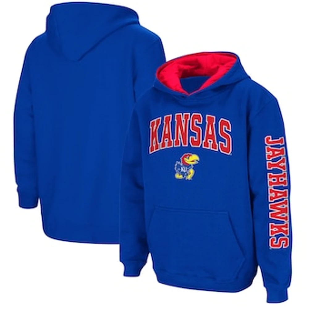 Youth Colosseum Royal Kansas Jayhawks 2-Hit Team Pullover Hoodie