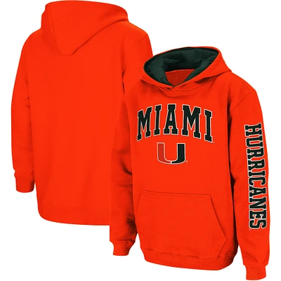 Youth Colosseum Orange Miami Hurricanes 2-Hit Team Pullover Hoodie