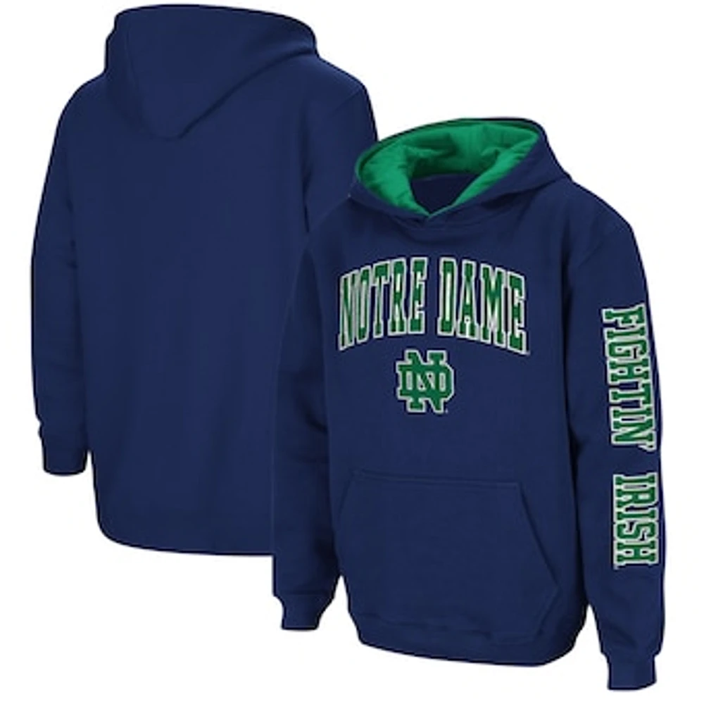 Youth Colosseum Navy Notre Dame Fighting Irish 2-Hit Team Pullover Hoodie