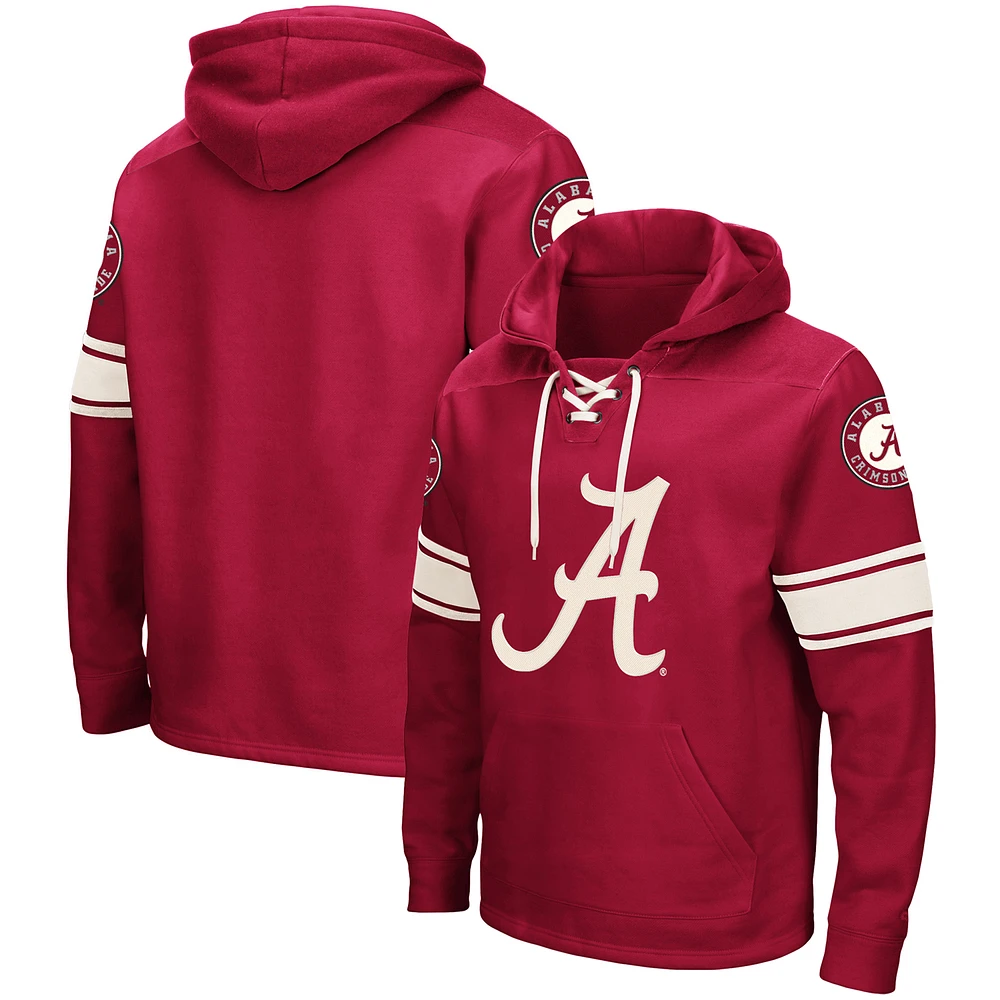 Men's Colosseum Crimson Alabama Crimson Tide 2.0 Lace-Up Pullover Hoodie