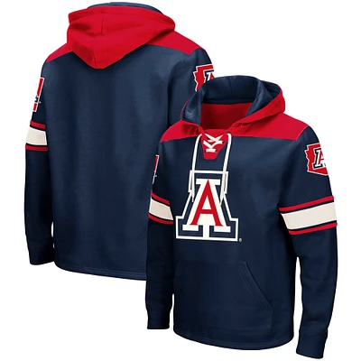 Men's Colosseum Navy Arizona Wildcats 2.0 Lace-Up Pullover Hoodie