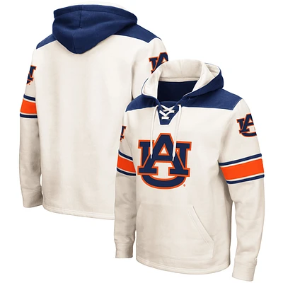 Men's Colosseum Cream Auburn Tigers 2.0 Lace-Up Pullover Hoodie