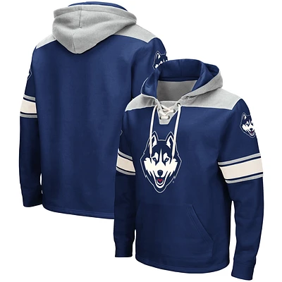 Men's Colosseum Navy UConn Huskies 2.0 Lace-Up Pullover Hoodie