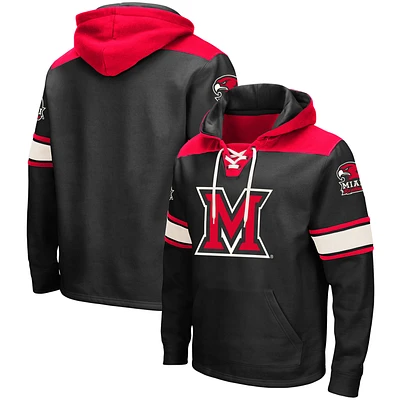 Men's Colosseum Miami University RedHawks 2.0 Lace-Up Pullover Hoodie