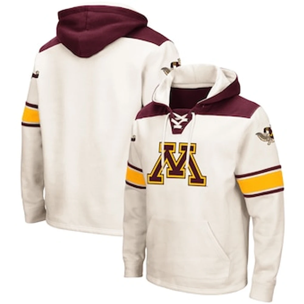 Men's Colosseum Cream Minnesota Golden Gophers 2.0 Lace-Up Pullover Hoodie