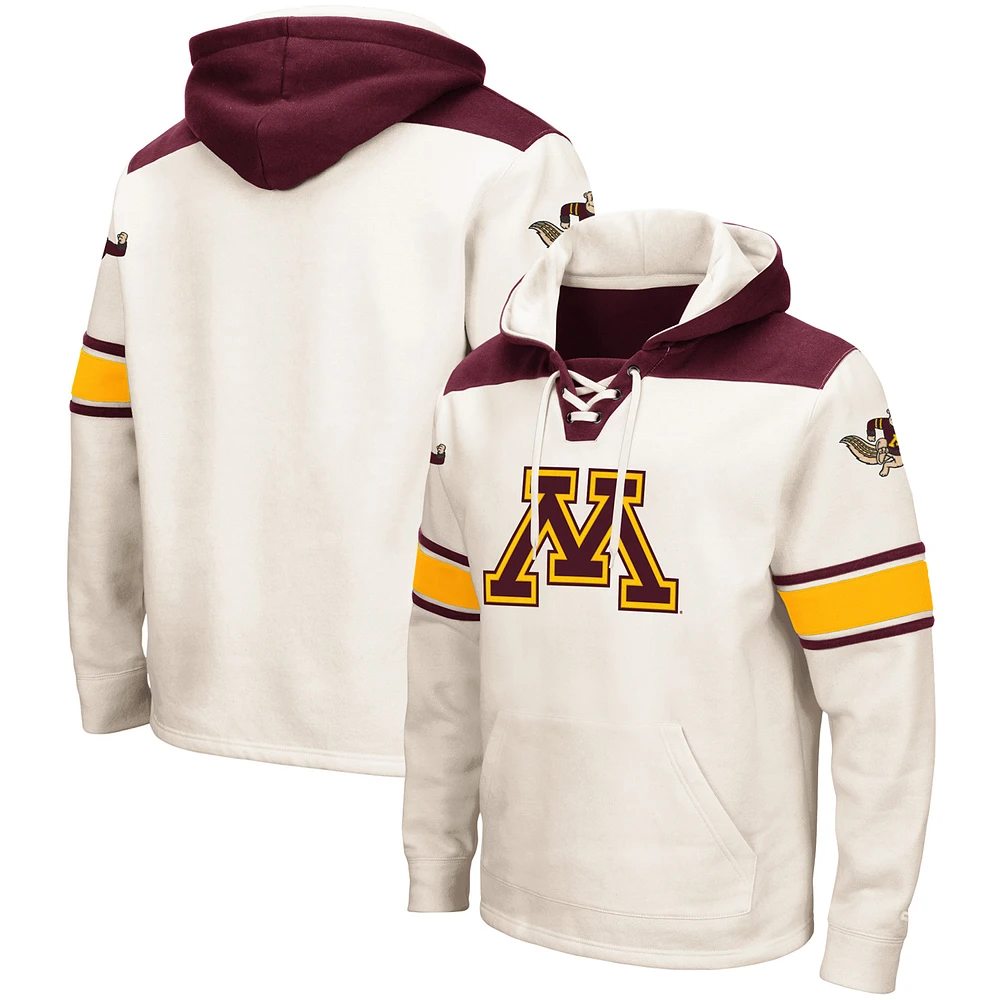 Men's Colosseum Cream Minnesota Golden Gophers 2.0 Lace-Up Pullover Hoodie