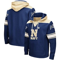 Men's Colosseum Navy Midshipmen 2.0 Lace-Up Pullover Hoodie