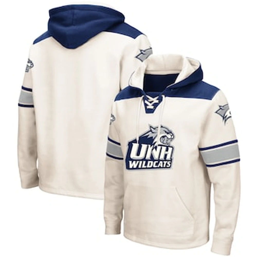 Men's Colosseum Cream New Hampshire Wildcats 2.0 Lace-Up Pullover Hoodie