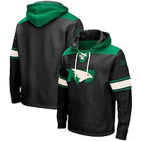 Men's Colosseum Black North Dakota 2.0 Lace-Up Pullover Hoodie