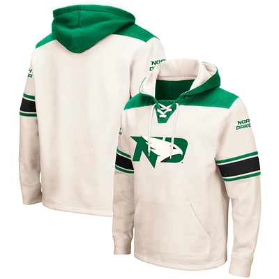 Men's Colosseum Cream North Dakota 2.0 Lace-Up Pullover Hoodie