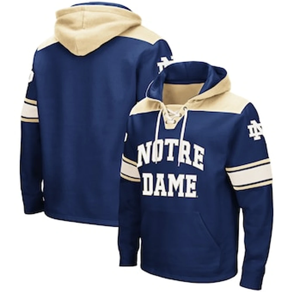 Men's Colosseum Navy Notre Dame Fighting Irish 2.0 Lace-Up Pullover Hoodie